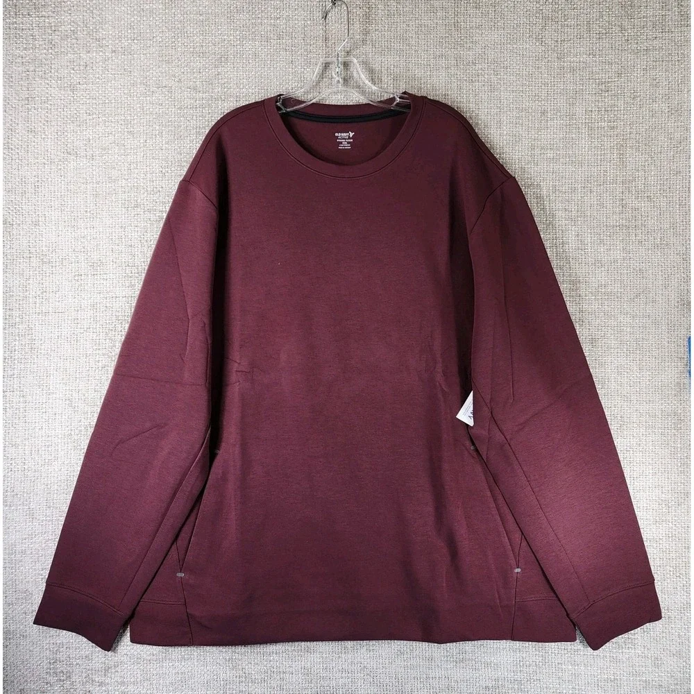 Old Navy Active Dynamic Fleece Sweatshirt Kangaroo Pocket Mens XXXL Red NWT